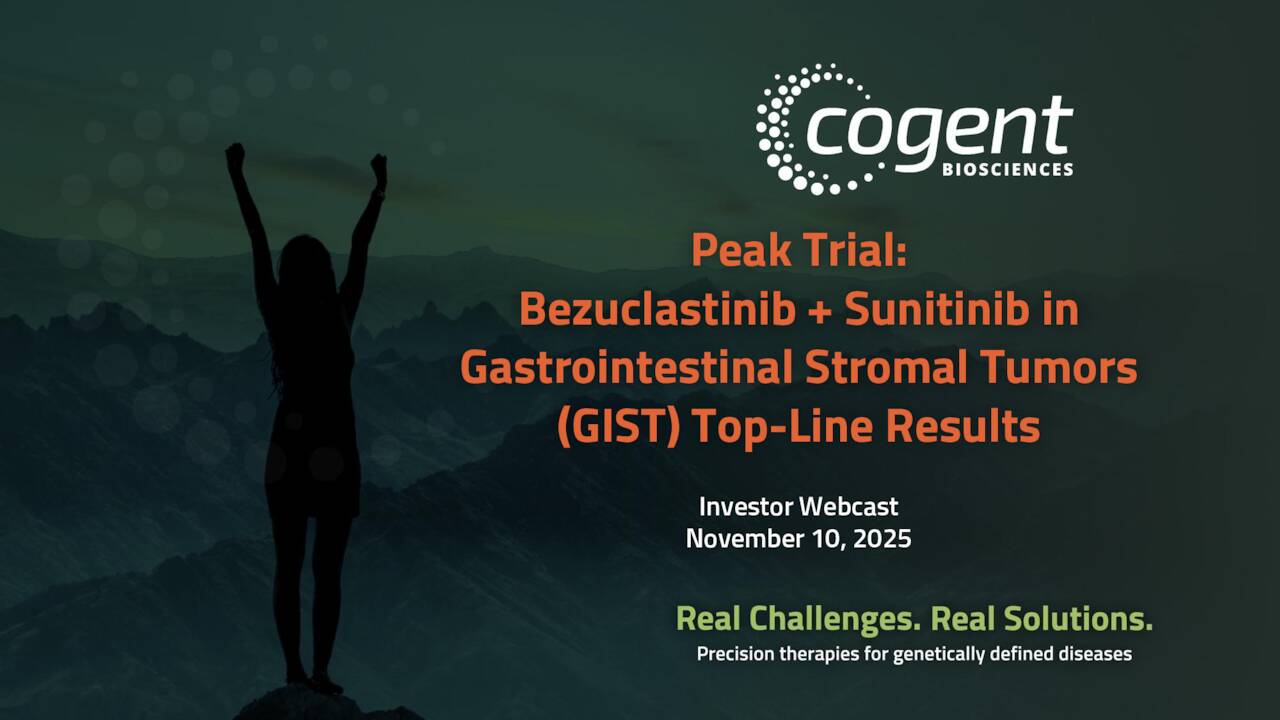 Cogent Biosciences, Inc. (COGT) Discusses Positive Phase 3 PEAK Trial ...