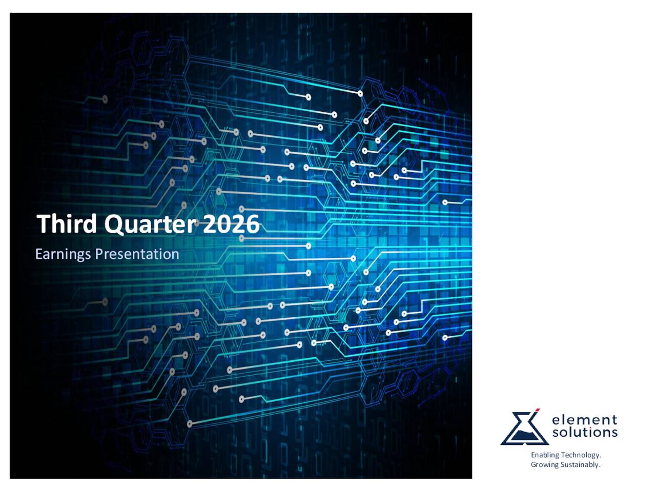 Element Solutions Inc 2026 Q3 - Results - Earnings Call Presentation ...