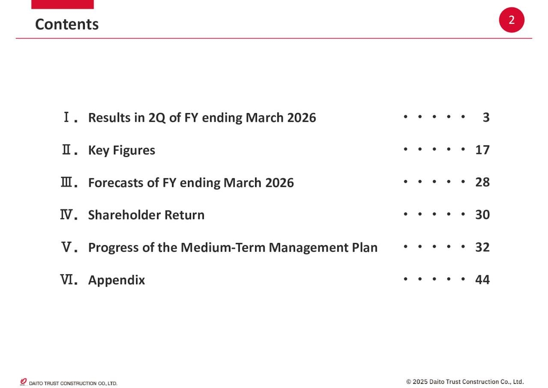 Daito Trust Construction Co.,Ltd. 2026 Q2 - Results - Earnings Call ...