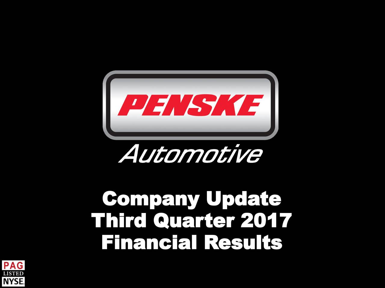 Penske Automotive Group, Inc. 2017 Q3 - Results - Earnings Call Slides ...