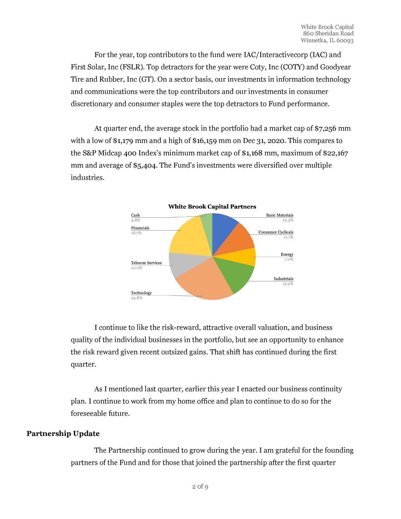 White Brook Capital Q4 2020 Commentary | Seeking Alpha