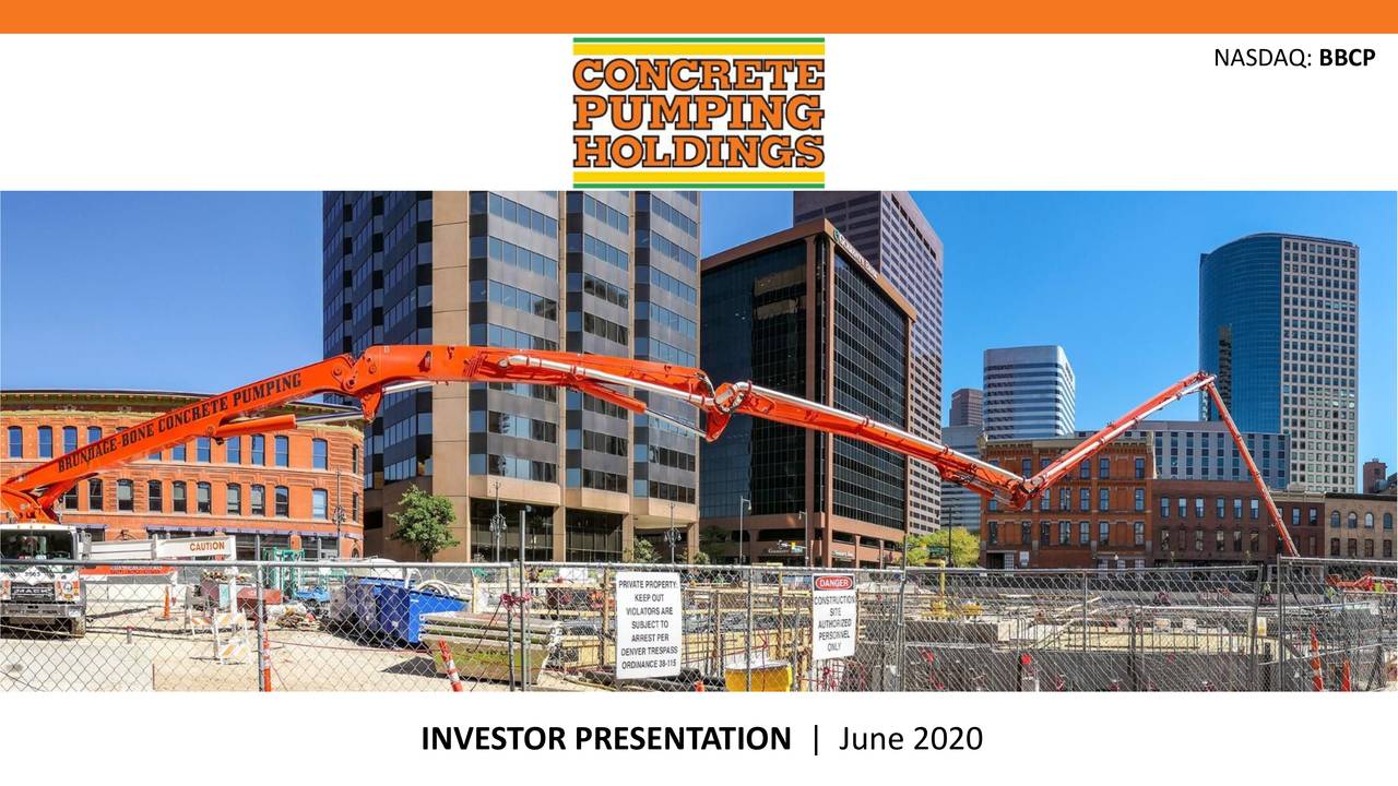 Concrete Pumping Holdings, Inc. 2020 Q2 - Results - Earnings Call