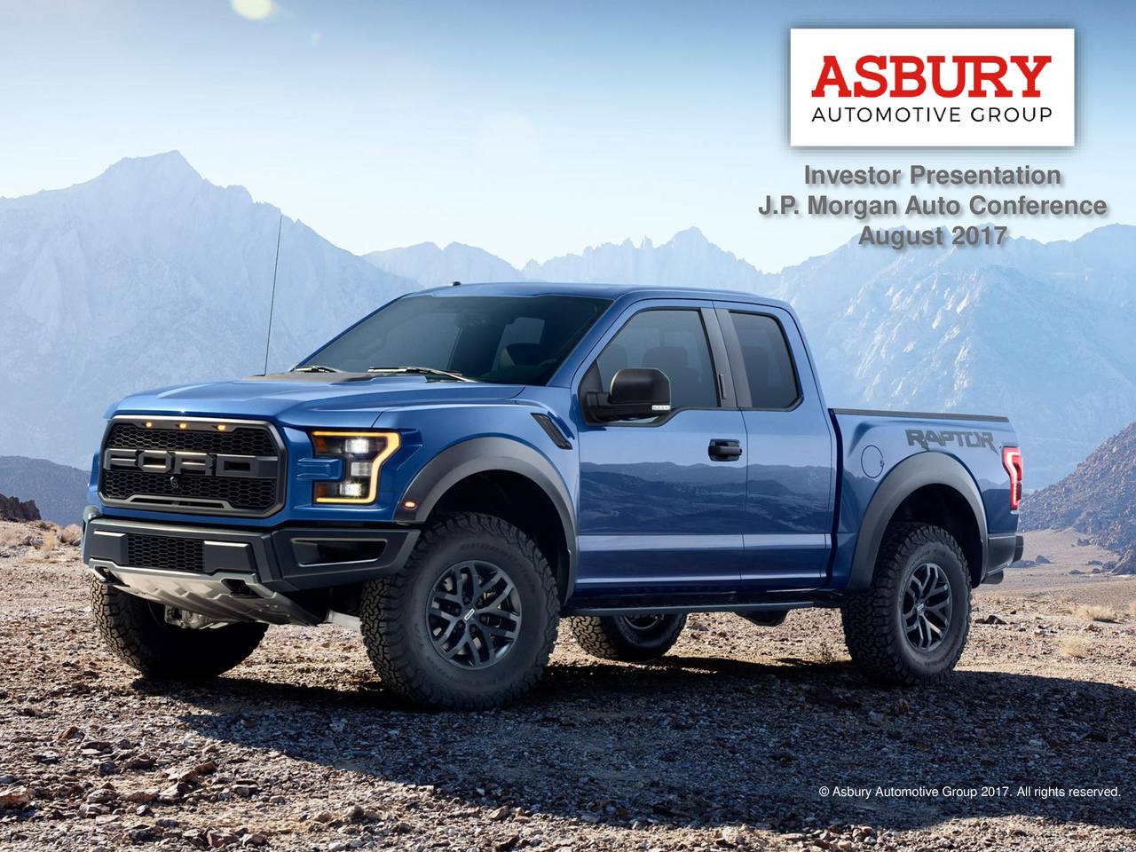 Asbury Automotive Group (ABG) Presents At J.P. Auto Conference Slideshow (NYSEABG