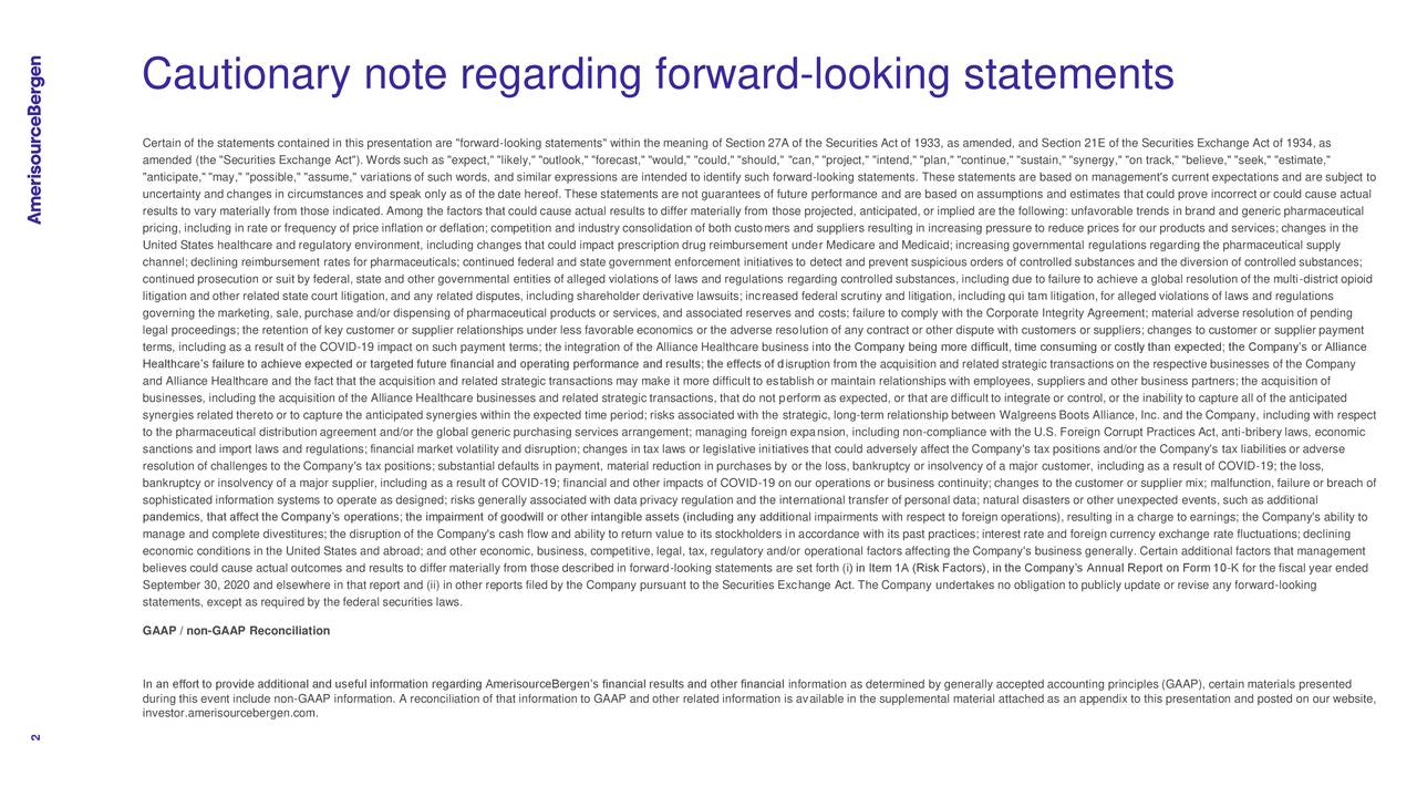 Cautionary note regarding forward-looking statements