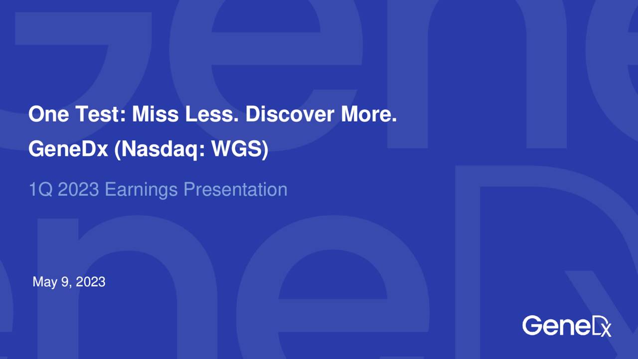 One Test: Miss Less. Discover More.