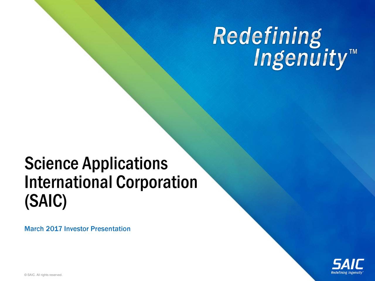 Science Applications International Corporation 2017 Q4 Results