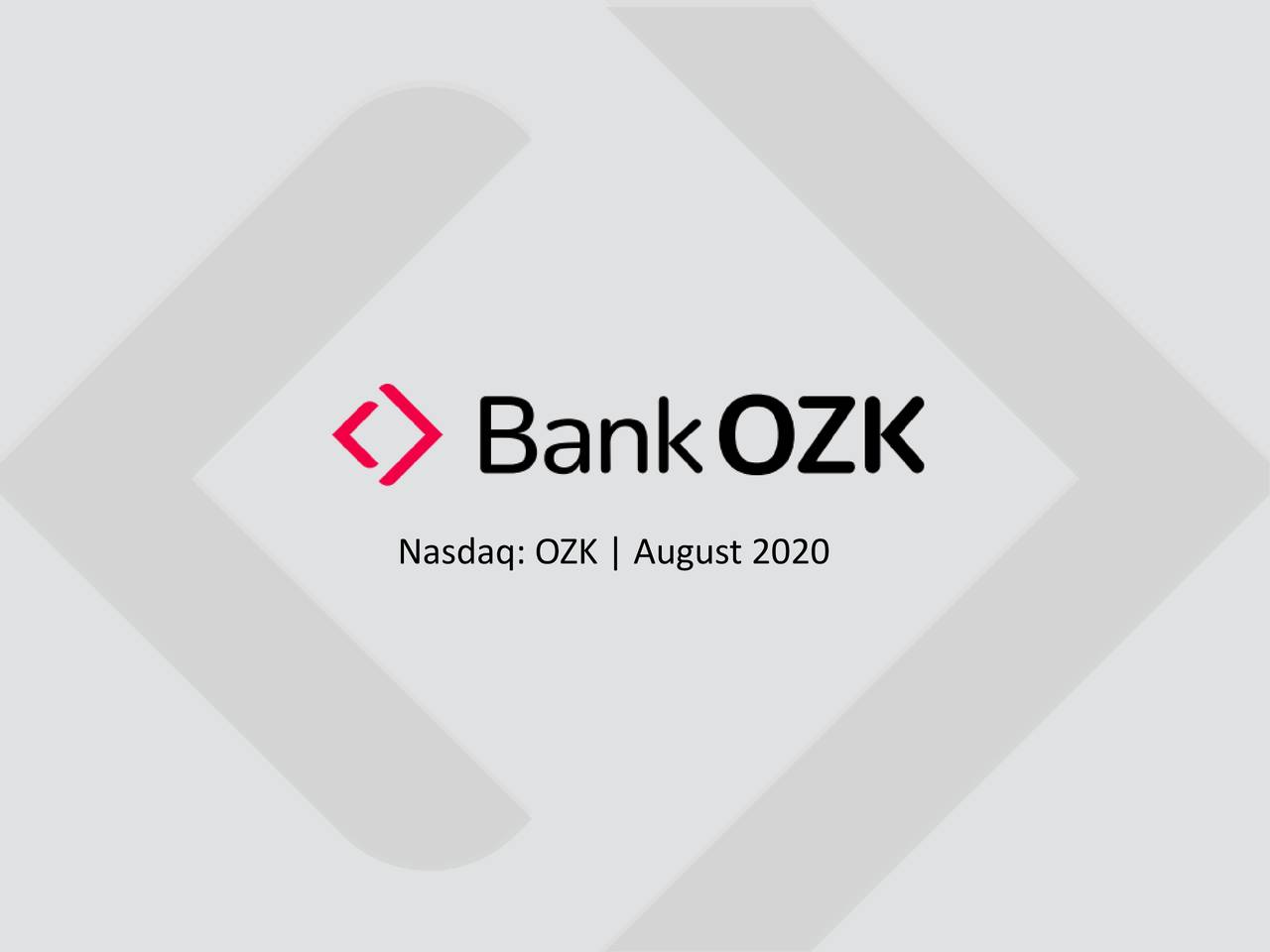 Bank OZK (OZK) Investor Presentation - Slideshow (NASDAQ:OZK) | Seeking ...