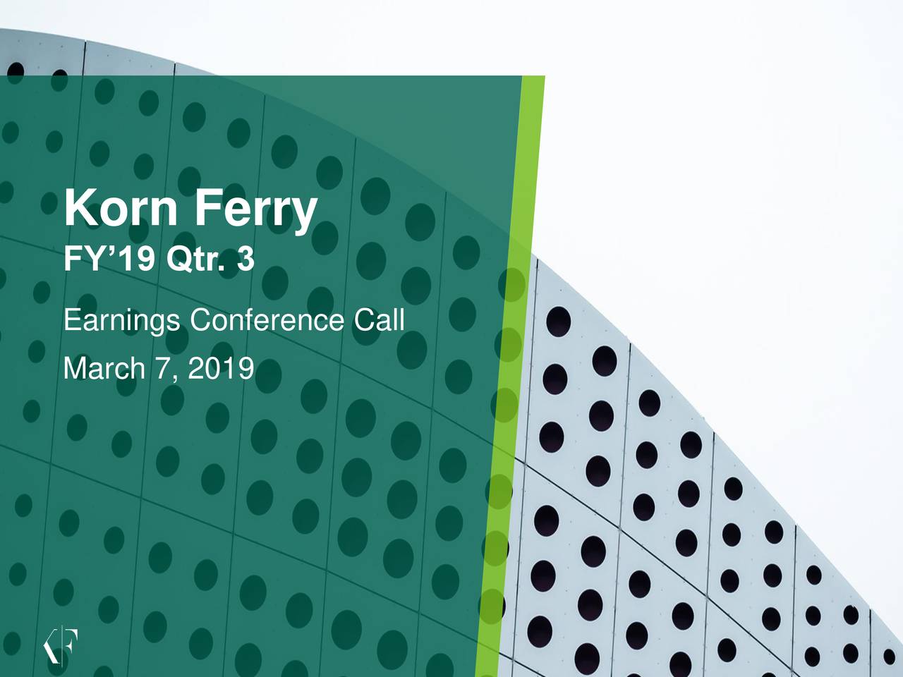 Korn/Ferry International 2019 Q3 Results Earnings Call Slides (NYSE