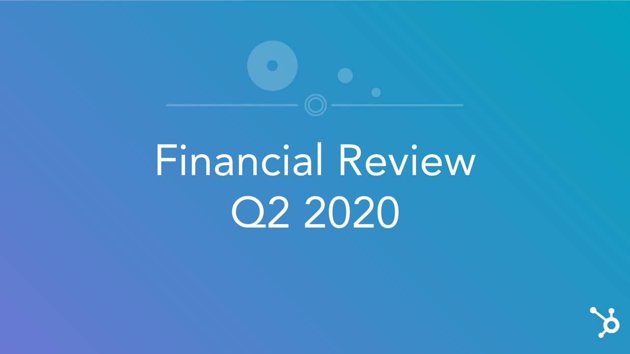 HubSpot, Inc. 2020 Q2 Results Earnings Call Presentation (NYSEHUBS