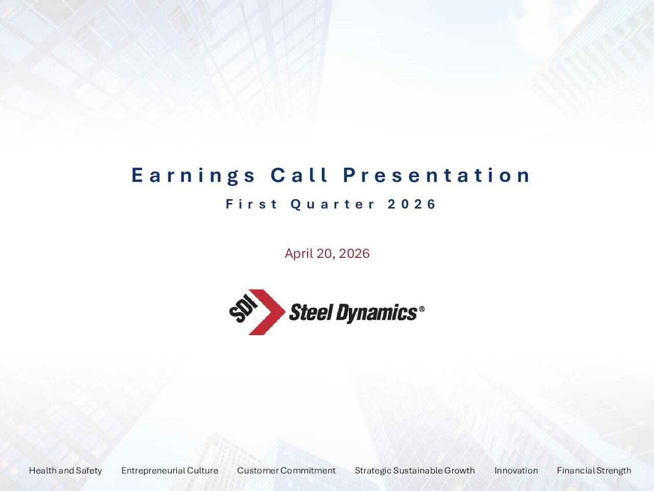 Steel Dynamics, Inc. 2026 Q1 - Results - Earnings Call Presentation ...