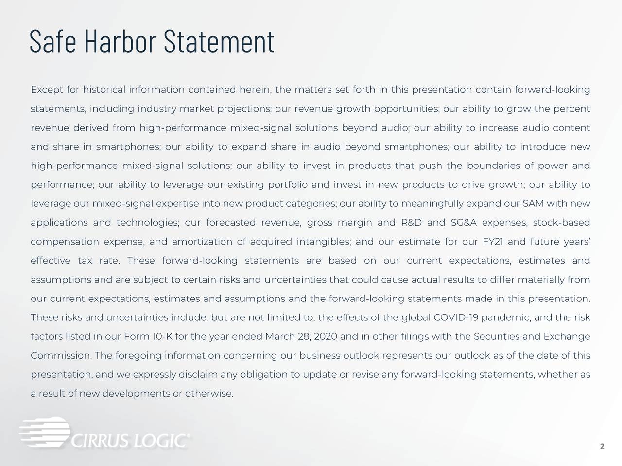 Cirrus Logic, Inc. 2021 Q3 Results Earnings Call Presentation