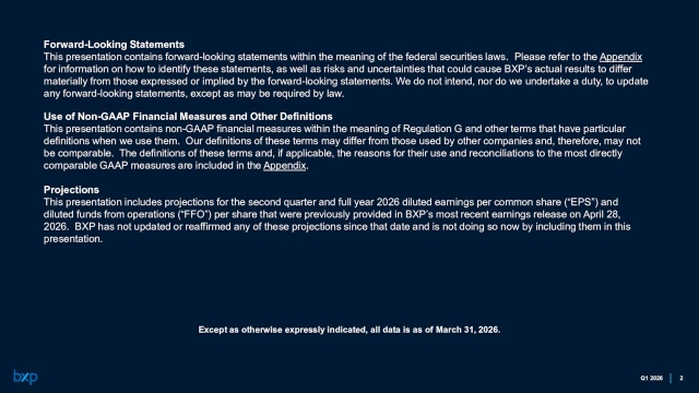 BXP, Inc. 2026 Q1 - Results - Earnings Call Presentation (NYSE:BXP ...