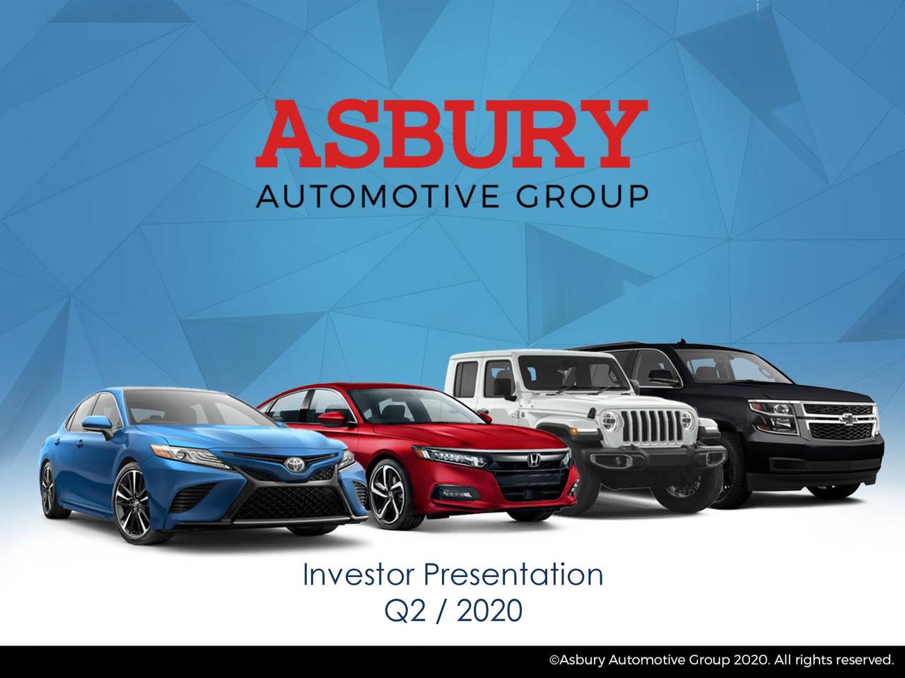 Asbury Automotive Group, Inc. 2020 Q2 Results Earnings Call