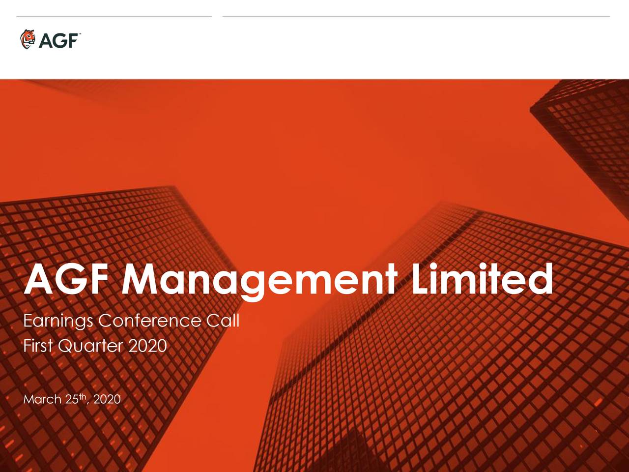 AGF Management Limited 2020 Q1 - Results - Earnings Call Presentation ...