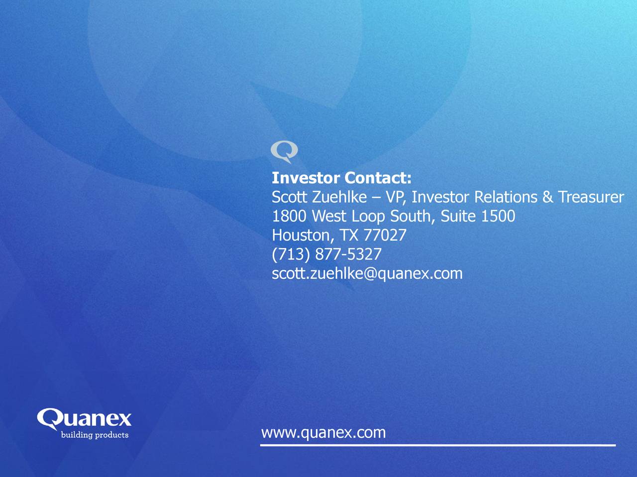 Investor Contact: