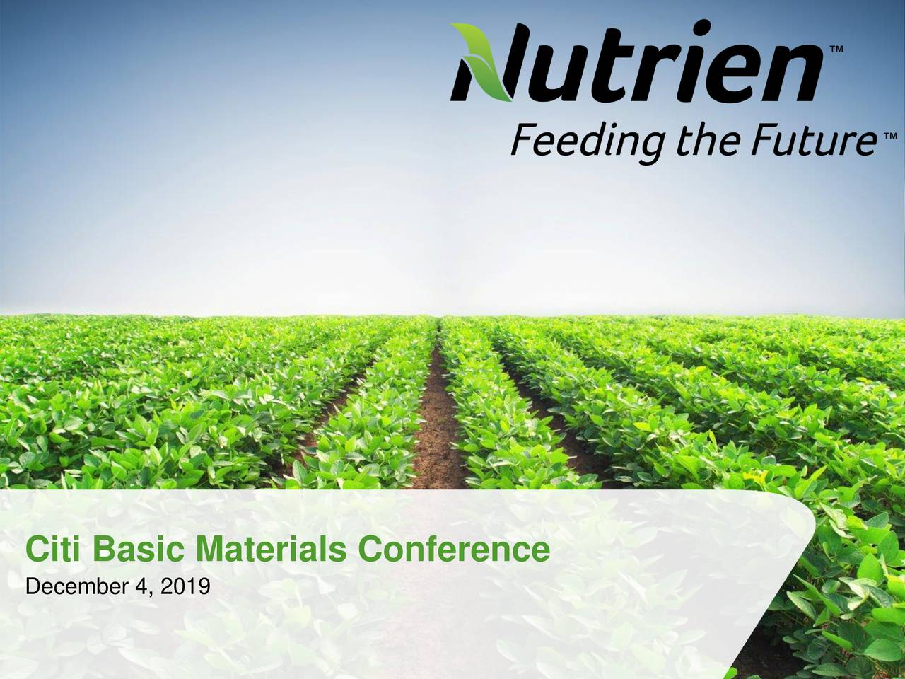 Nutrien (NTR) Presents At Citi Basic Materials Conference Slideshow