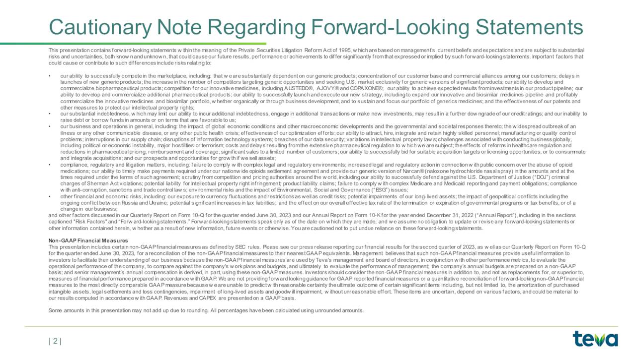 Cautionary Note Regarding Forward-Looking Statements