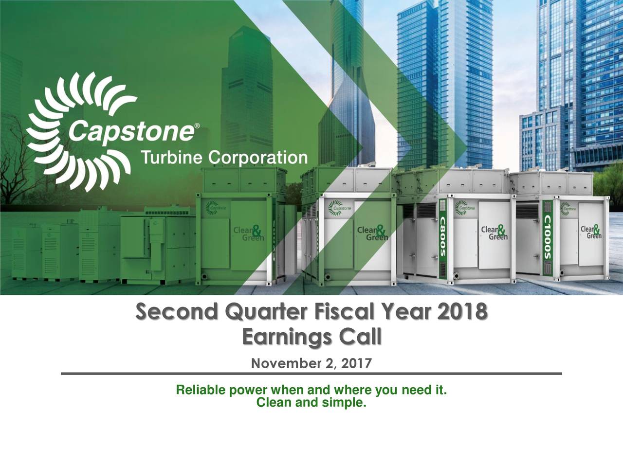 Second Quarter Fiscal Year 2018