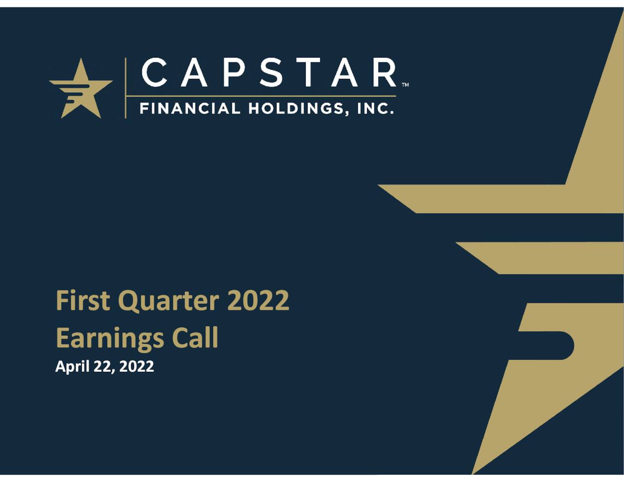 CapStar Financial Holdings, Inc. 2022 Q1 Results Earnings Call