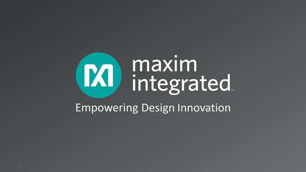 Maxim Integrated Products (MXIM) Investor Presentation - Slideshow ...