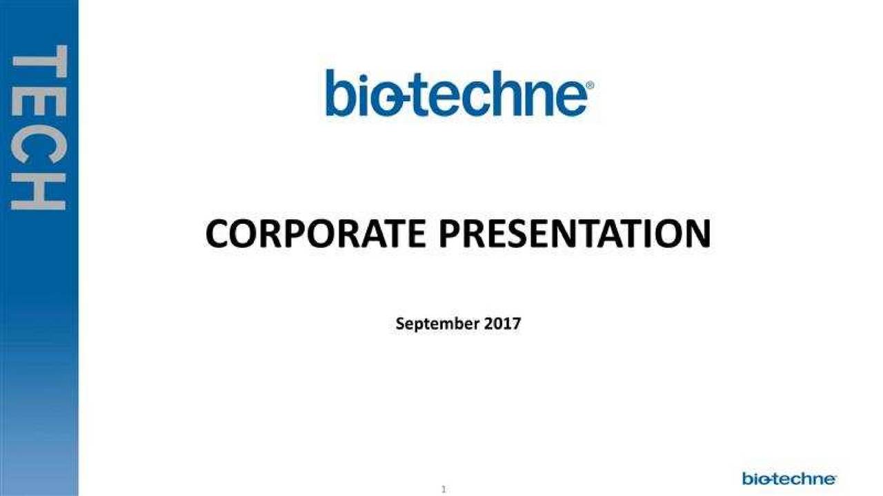 BioTechne Corporation (TECH) Presents At Baird's 2017 Global