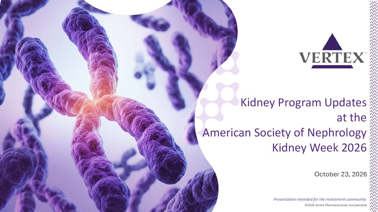 Vertex Pharmaceuticals Incorporated (VRTX) Presents at American Society ...