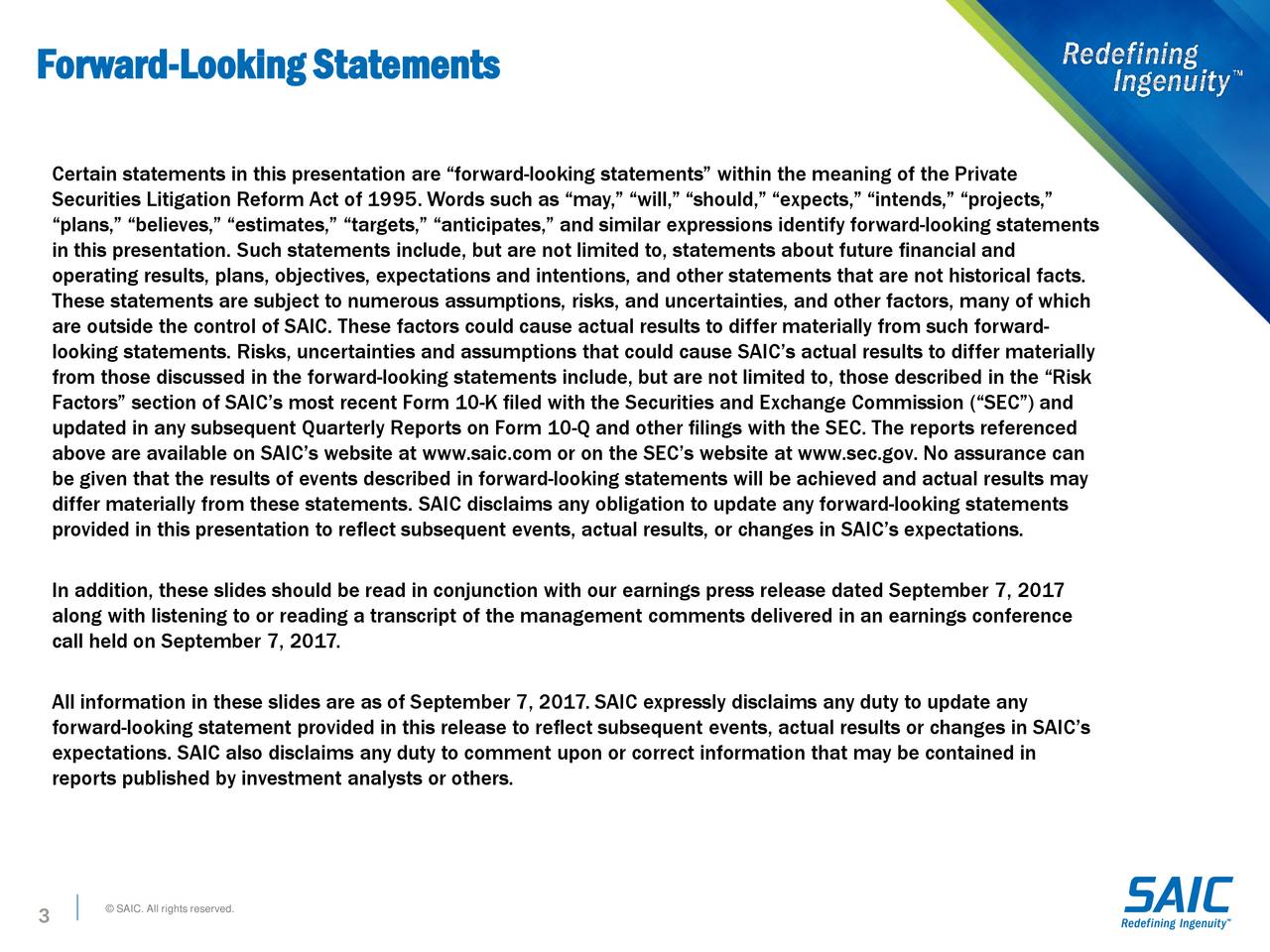 Science Applications International Corporation 2018 Q2 Results