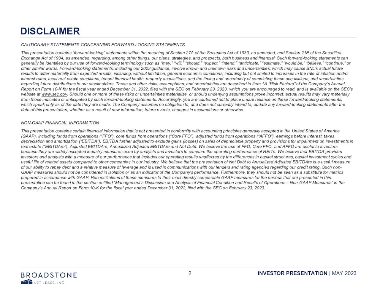 Broadstone Net Lease (BNL) Investor Presentation Slideshow (NYSEBNL