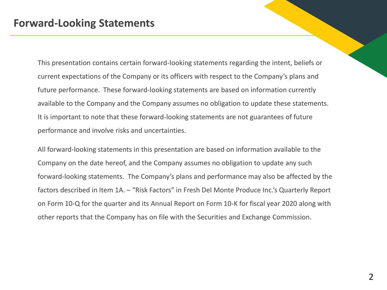 Forward-Looking Statements