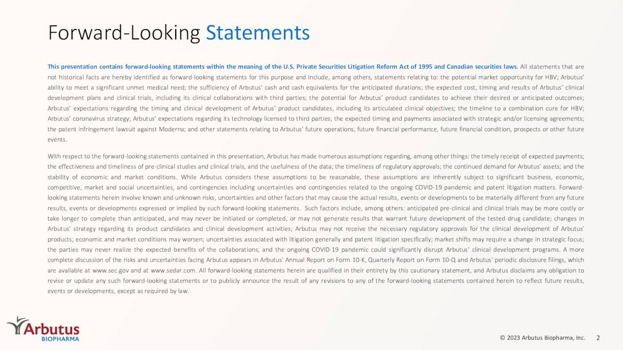 Arbutus Biopharma (ABUS) Investor Presentation Slideshow (NASDAQABUS