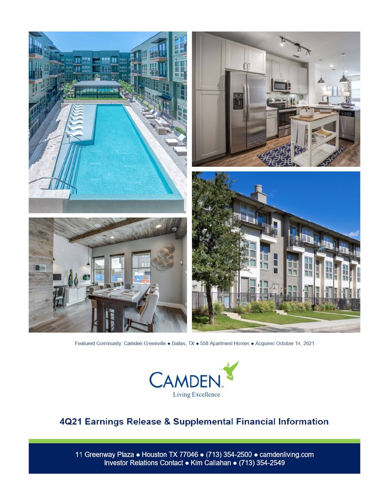 Camden Property Trust 2021 Q4 Results Earnings Call Presentation