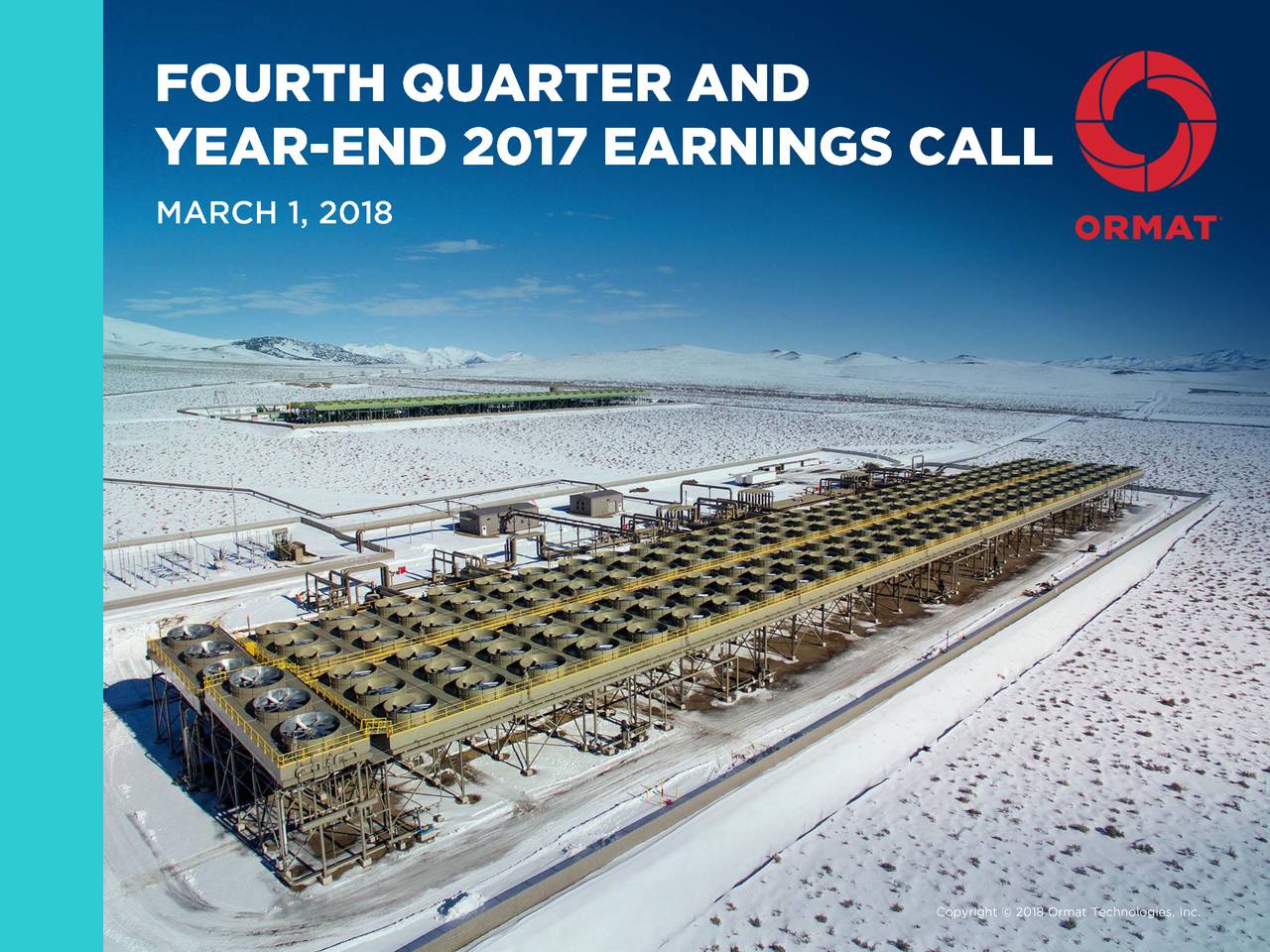 Ormat Technologies, Inc. 2017 Q4 - Results - Earnings Call Slides (NYSE ...