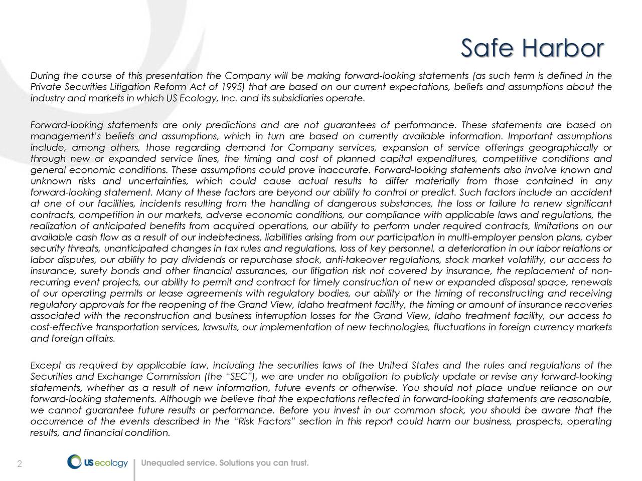 Safe Harbor
