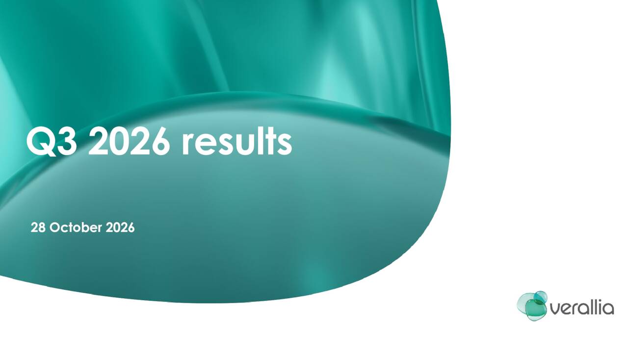 Verallia Société Anonyme 2026 Q3 - Results - Earnings Call Presentation ...