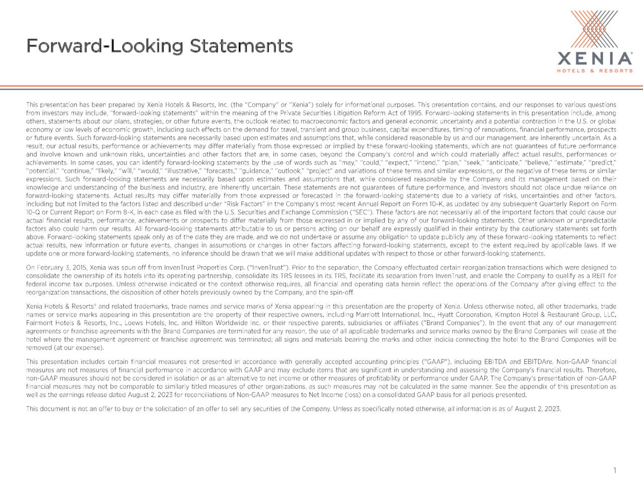 Forward-Looking Statements