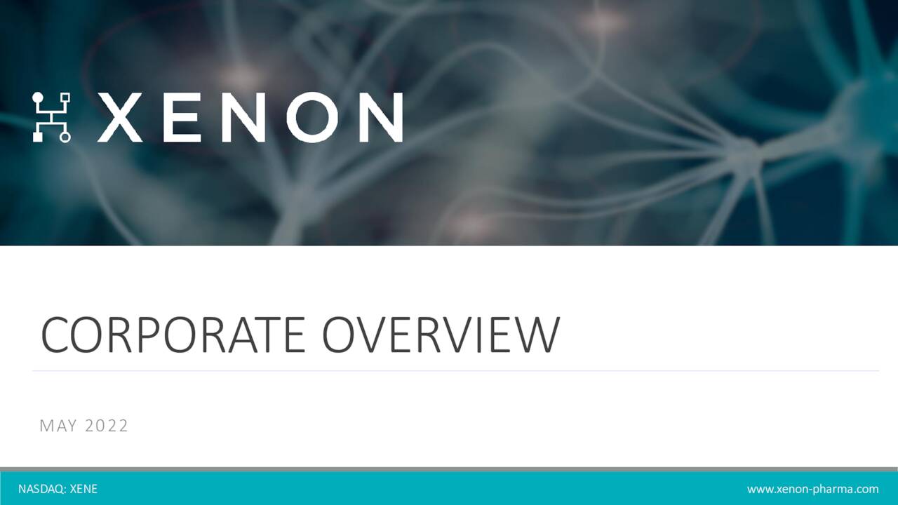 xenon pharmaceuticals corporate presentation