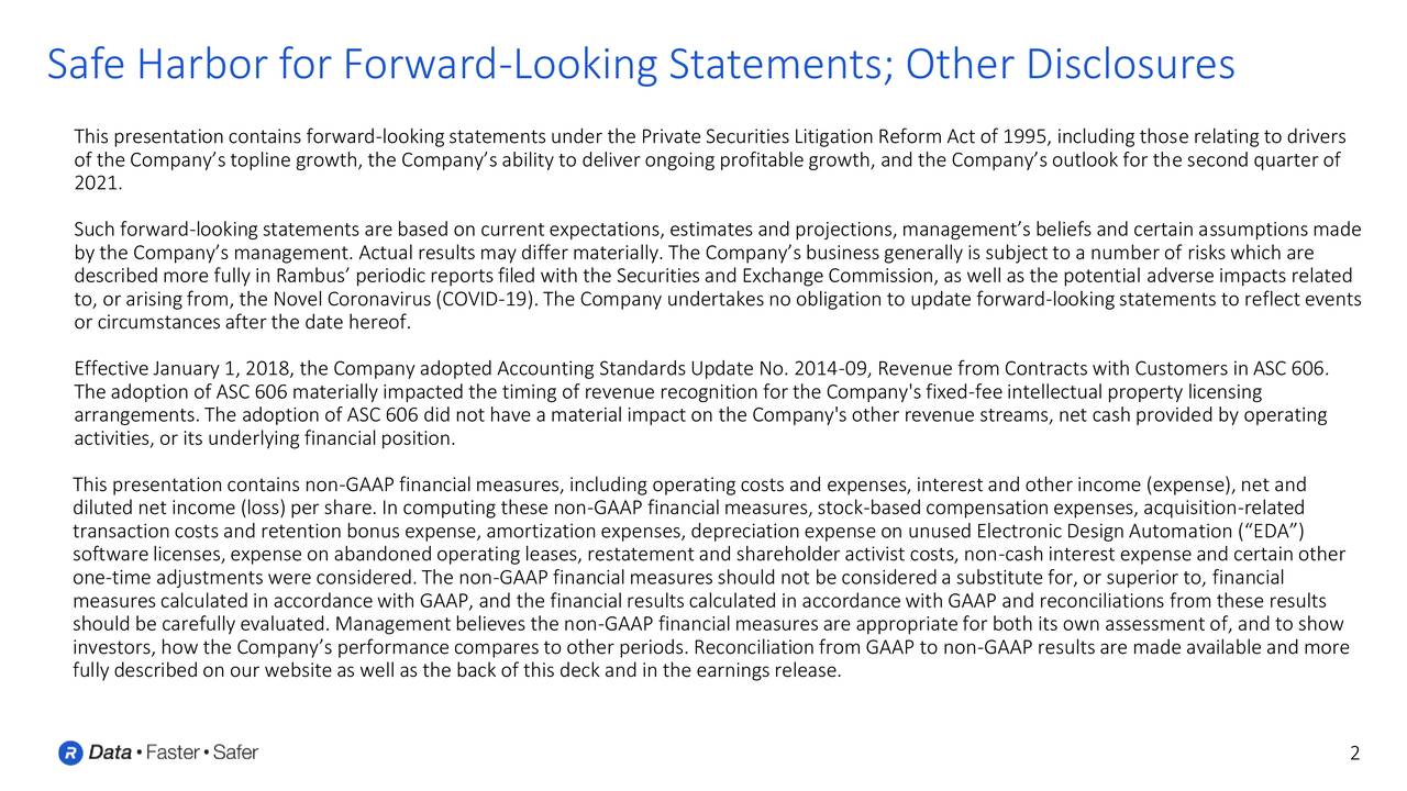 Safe Harbor for Forward-Looking Statements; Other Disclosures