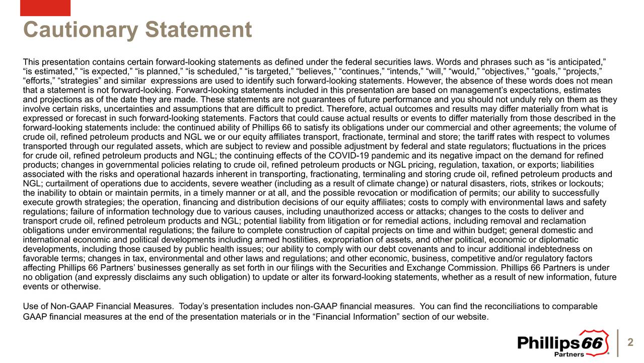 Phillips 66 Partners LP 2020 Q3 Results Earnings Call Presentation