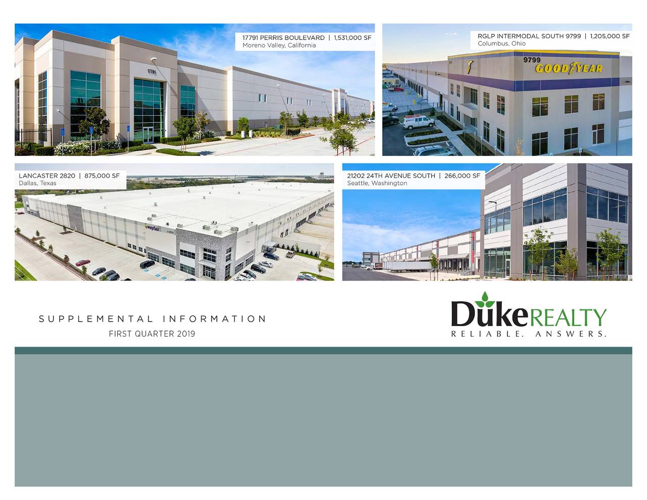 Duke Realty Corporation 2019 Q1 Results Earnings Call Slides (NYSE