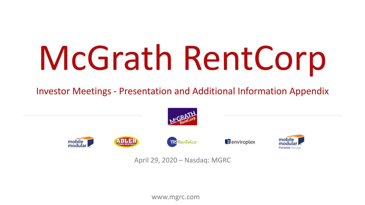 McGrath RentCorp 2021 Q1 Results Earnings Call Presentation (NASDAQ