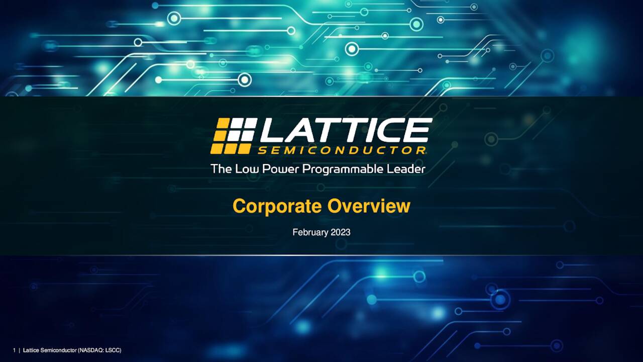 Lattice Semiconductor Corporation 2022 Q4 - Results - Earnings Call ...