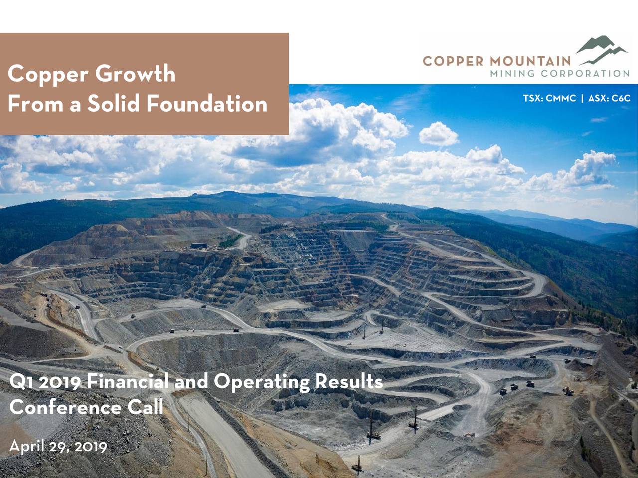 Copper Mountain Mining Corporation 2019 Q1 Results Earnings Call
