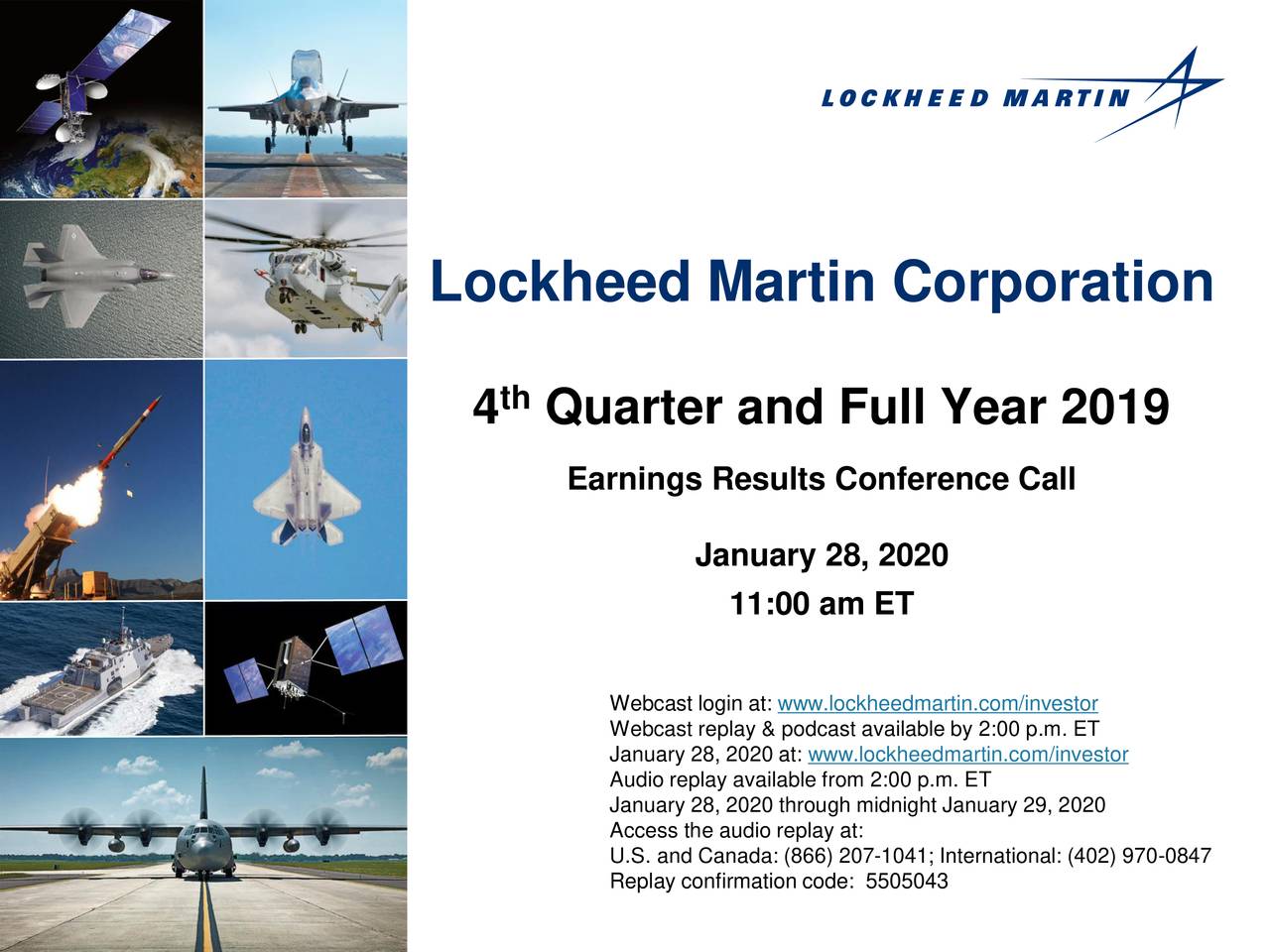 Lockheed Martin Corporation 2019 Q4 - Results - Earnings Call