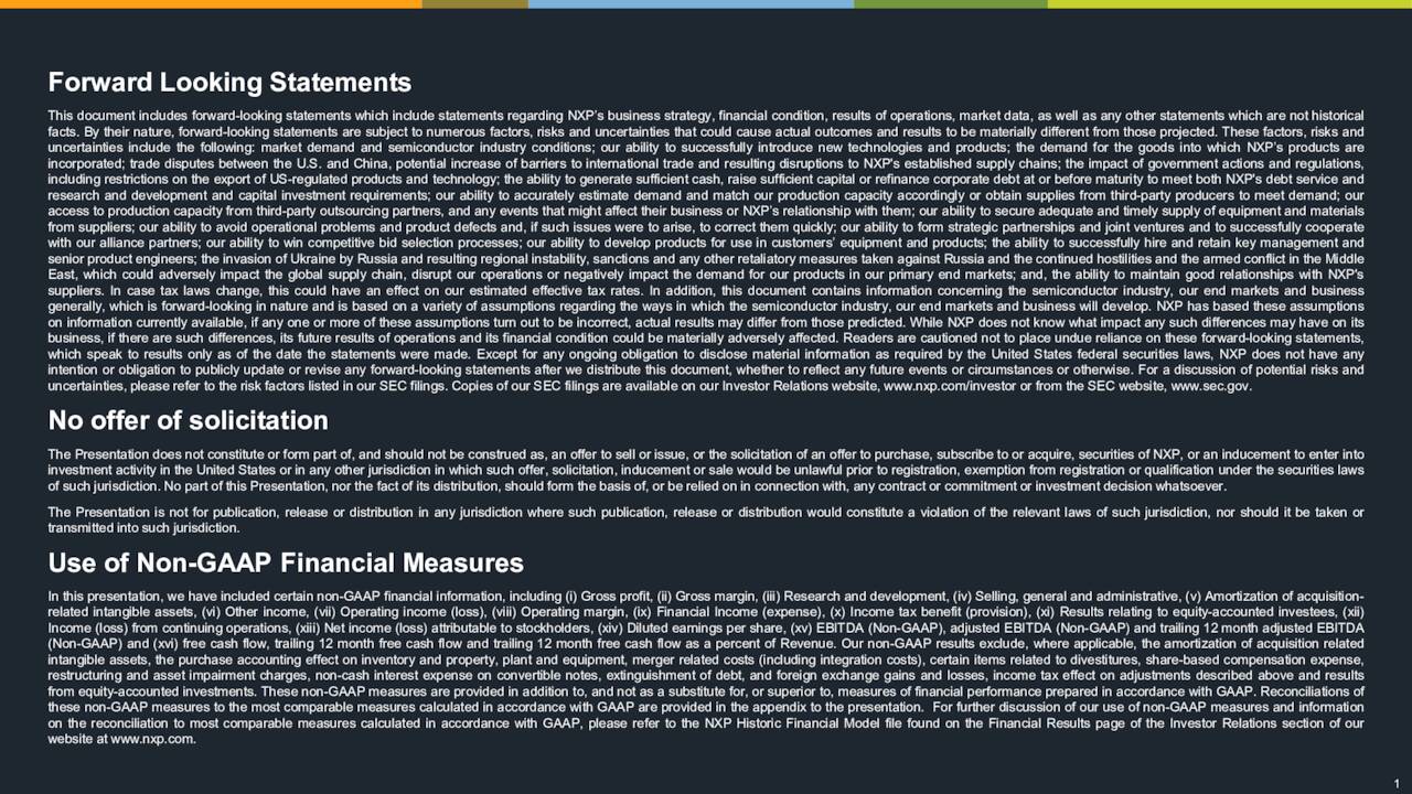 NXP Semiconductors N.V. 2023 Q4 Results Earnings Call Presentation