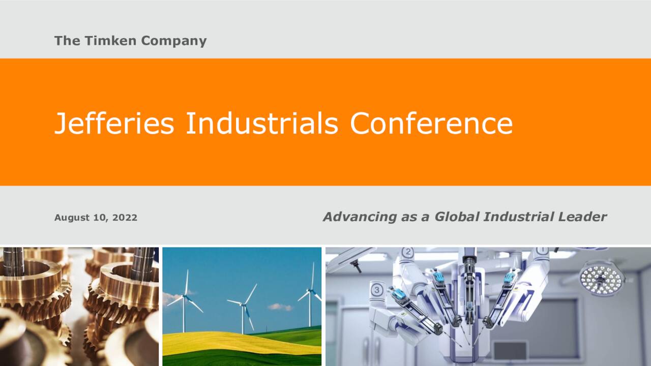 The Timken Company (TKR) Presents At Jefferies Industrials Conference