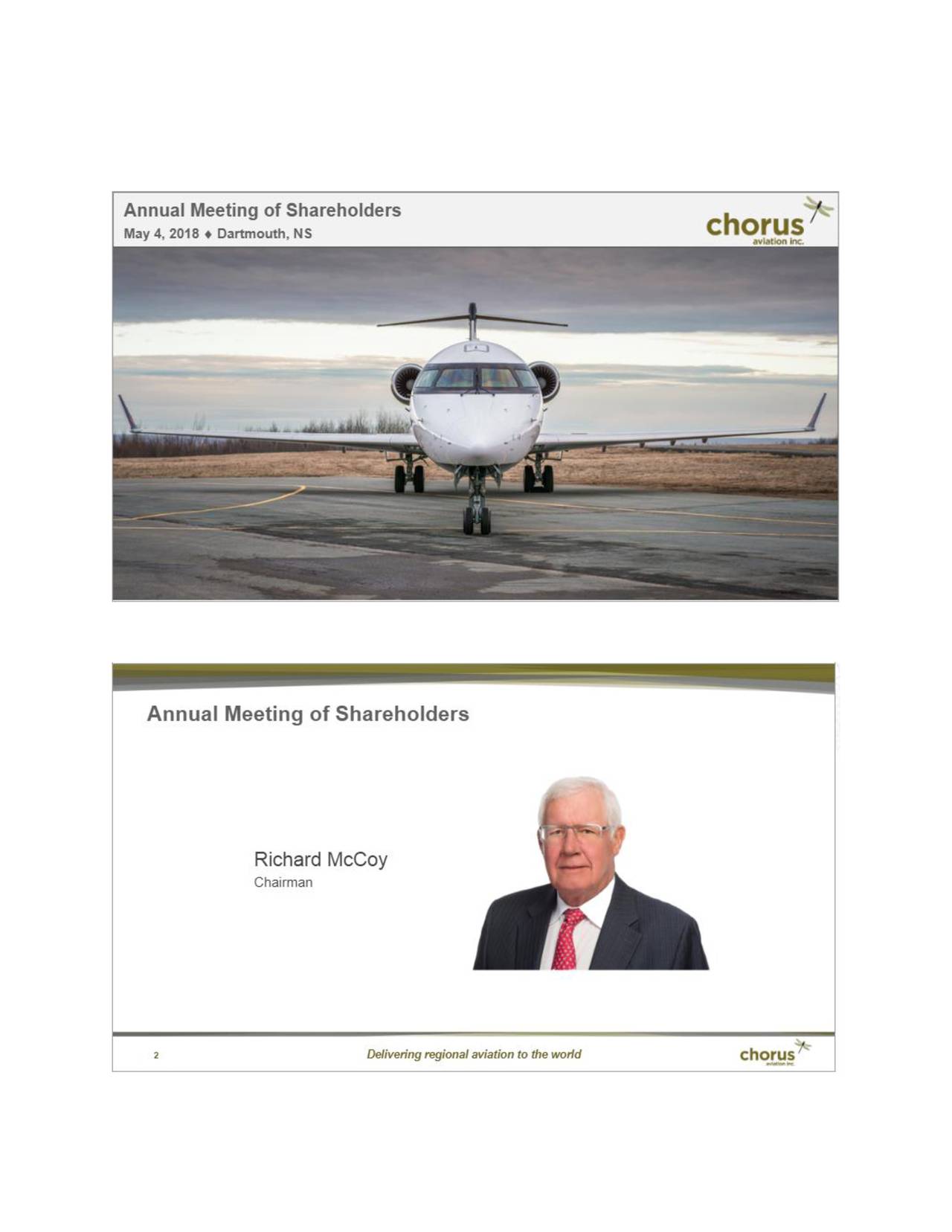 Chorus Aviation (CHRVF) Investor Presentation Slideshow (OTCMKTS