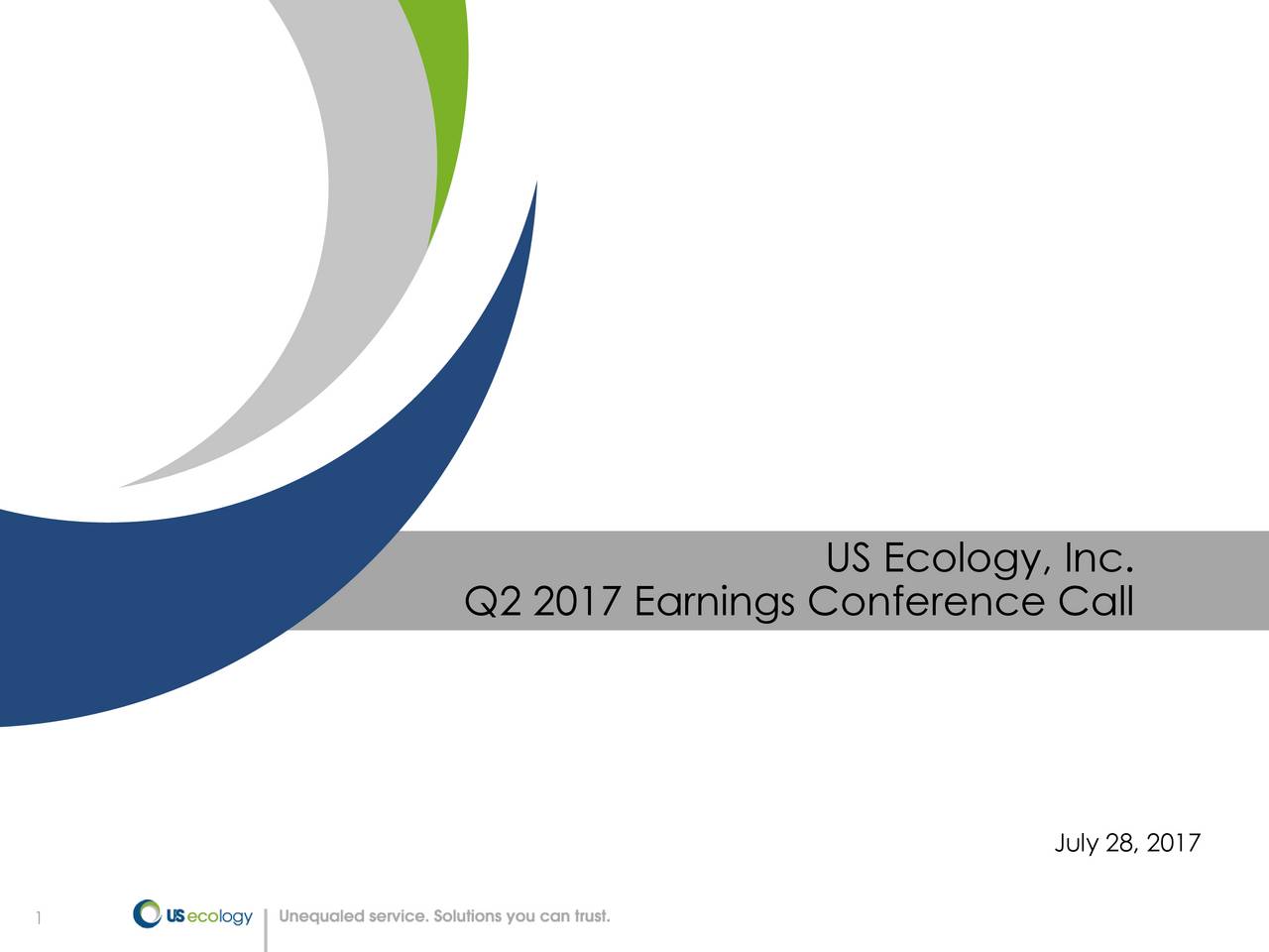 US Ecology, Inc. 2017 Q2 Results Earnings Call Slides (NYSERSG