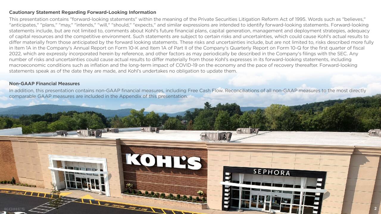 Kohl's Corporation 2022 Q2 Results Earnings Call Presentation (NYSE