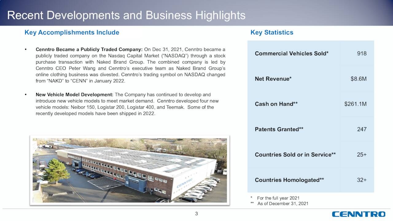 Cenntro Electric Group Limited 2021 Q4 Results Earnings Call
