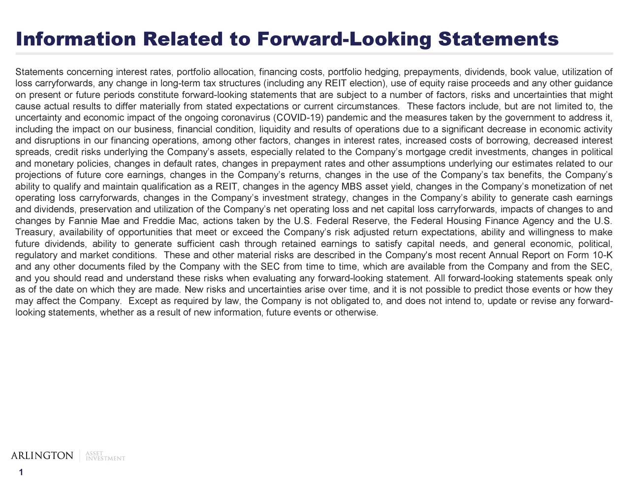 Information Related to Forward-Looking Statements